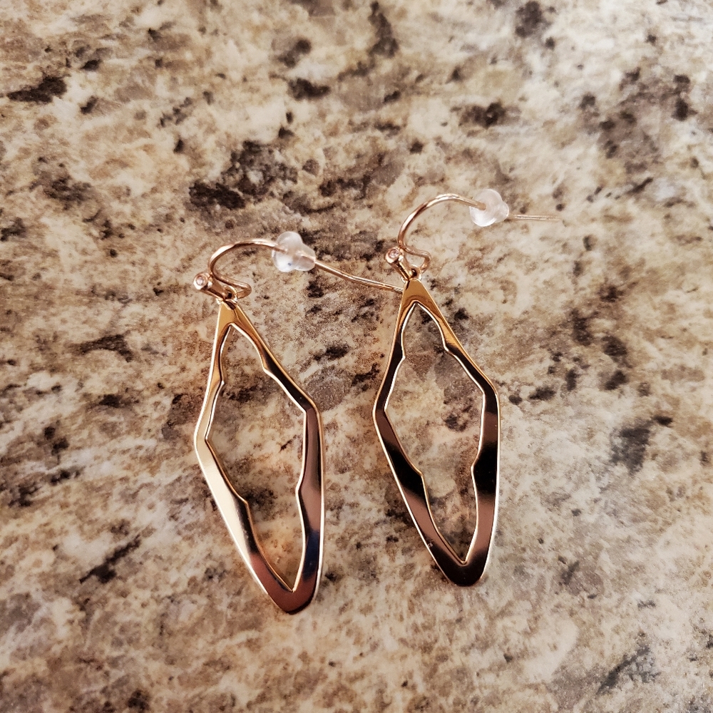Kendra Scott Brand - Elongated Abbie Open Frame Drop Earrings - Rose Gold